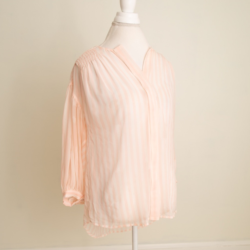 NWT Designer Pink Striped Blouse